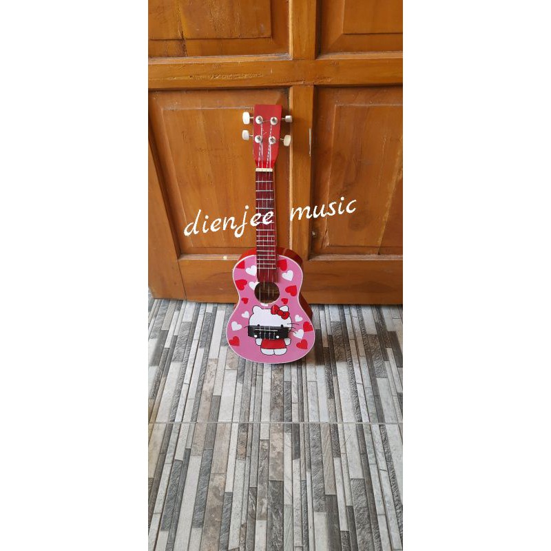 Ukulele/gitar ukulele motif hello kitty/ukulele karakter hello kitty/Kentrung/kado