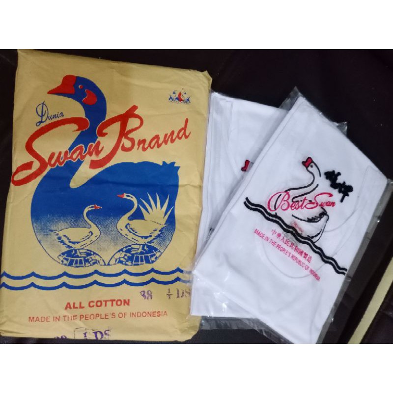 KAOS SINGLET PRIA SWAN PUTIH KATUN OBLONG POLOS ORIGINAL MURAH ADEM READY L XL XXL