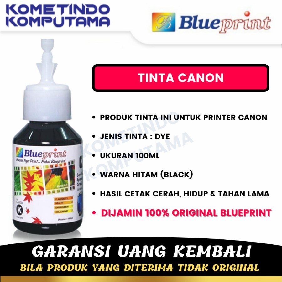 BLUEPRINT 100ml CP BLACK Tinta BOTOL Canon 100% ORIGINAL 100 ML