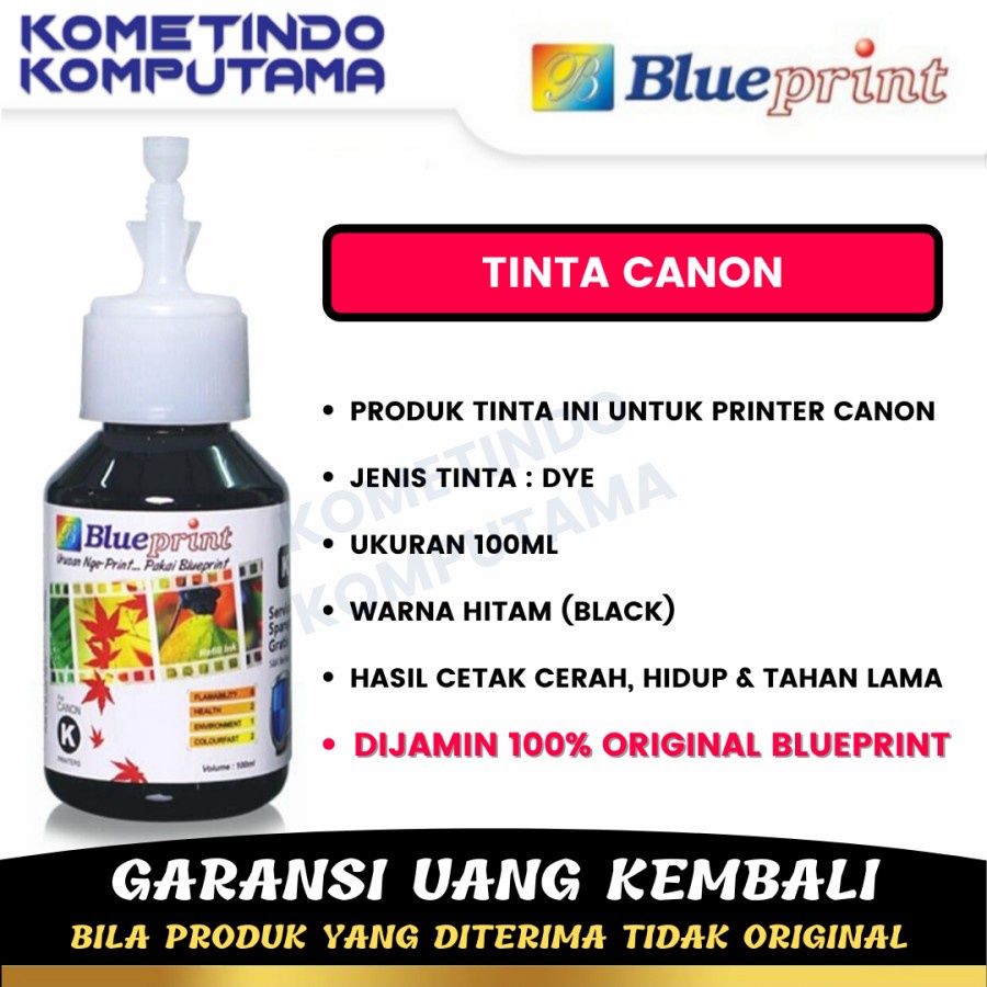 BLUEPRINT 100ml CP BLACK Tinta BOTOL Canon 100% ORIGINAL