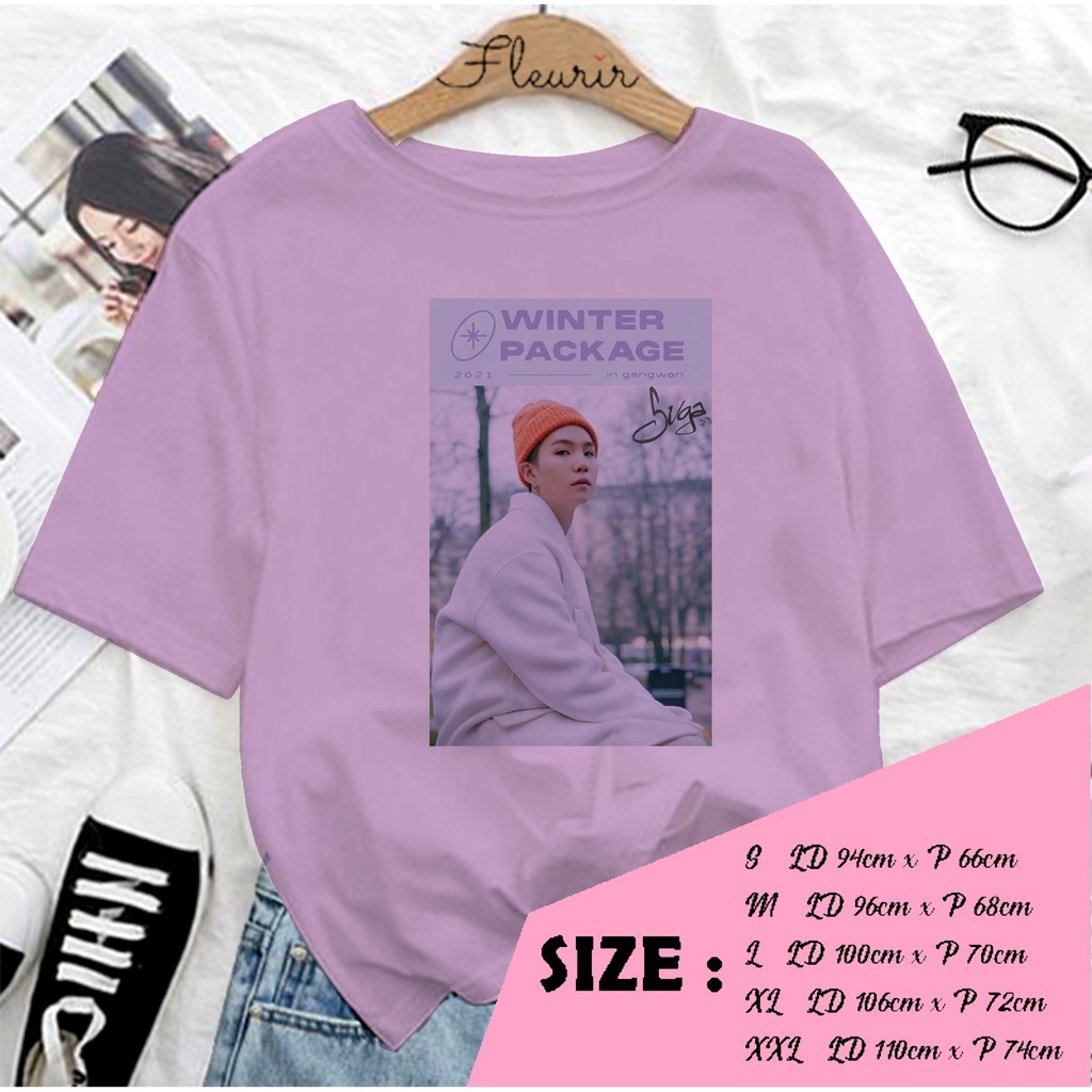 FLEURIR - KAOS OVERSIZE SUGA  WINTER PACKAGE KAOS  WANITA DEWASA TEE UNISEX JUMBO