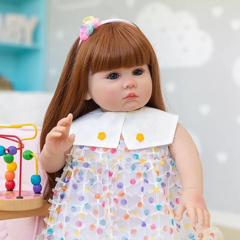 Ready depan New Face Boneka Reborn Premium 55cm full Cewek Diam