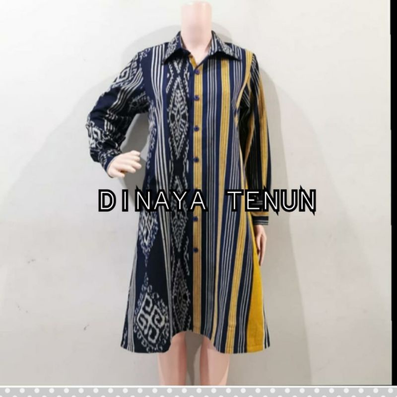 TUNIK TENUN ETNIK JEPARA LURIK KUNING -BAJU ATASAN WANITA TENUN BEST SELLER