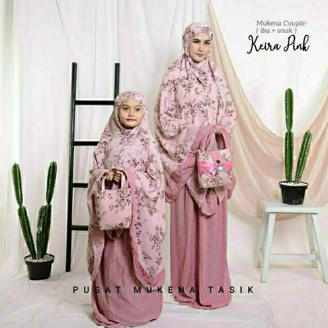 COD Mukena Couple Katun Bali KEIRA | Mukena atun Rayon Couple (Ibu + Anak) | Mukenah Murah