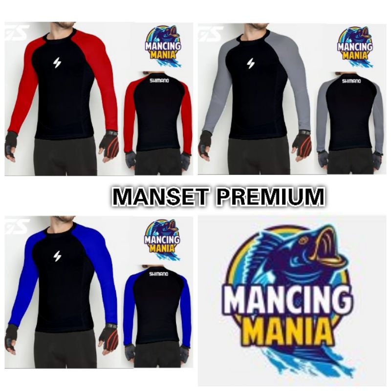 Jersey kaos manset mancing slimfit body bahan melar elastis serap keringat