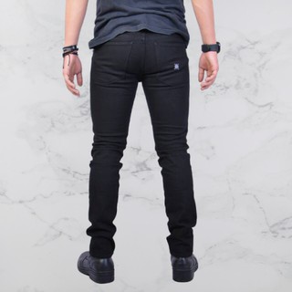 jeans pria original slim  fit  hitam celana  strech size 27 