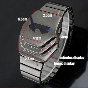 SH Stationery Snake Head LED watch Shaped Dial Steel Watchband