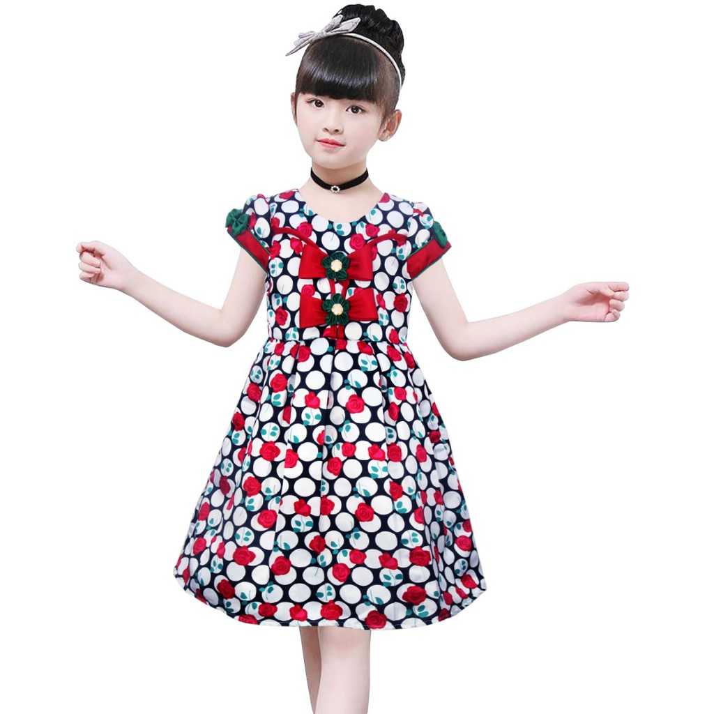 Two Mix Dress Anak Perempuan motif Onde Bahan Satin - Baju ...