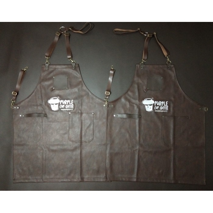 Full Apron Barista Celemek Cafe Apron Barbershop celemek cukur rambut Coffee Pu leather quantum premium for barista