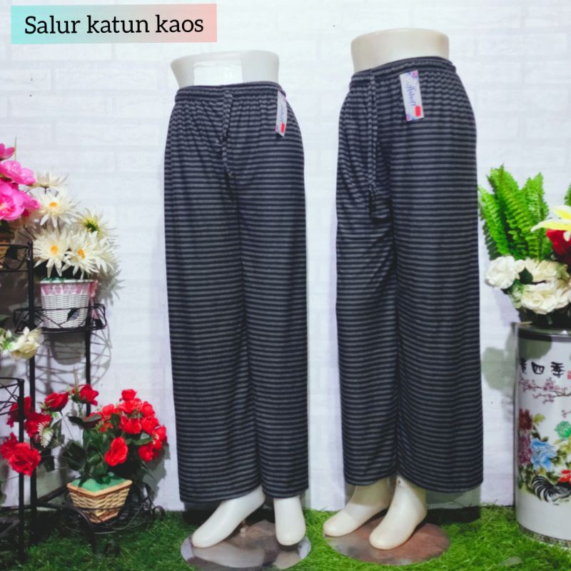 Celana panjang murah wanita Kulot salur crepe big size L XL XXL XXXL JUMBO