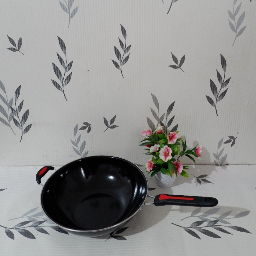 Body Wok Pan Enamel 1032 Gagang Panjang GSE 32 Cm