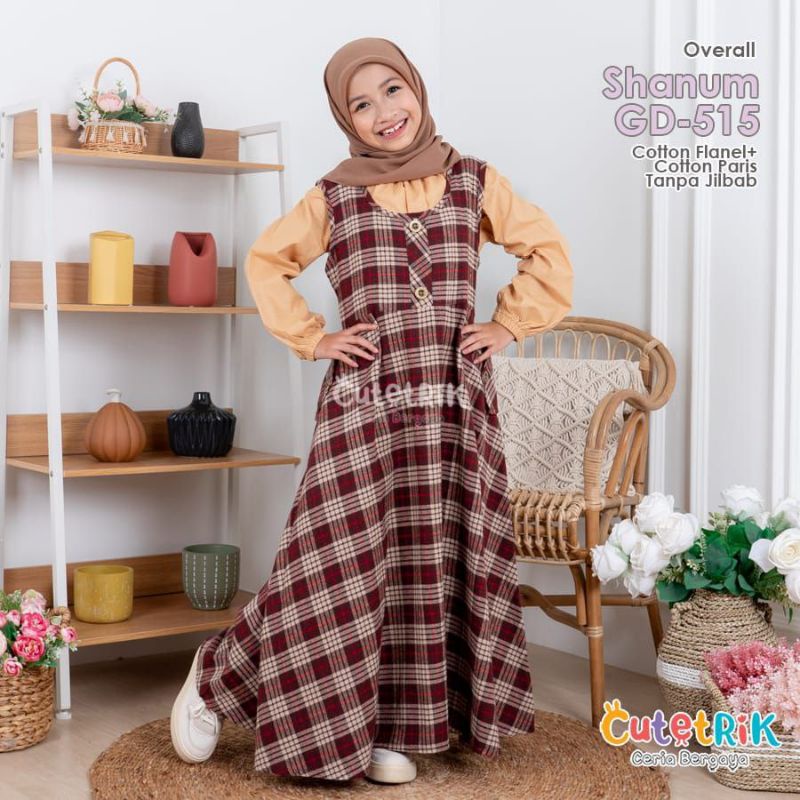 Cutetrik Gamis Overall Anak Perempuan Terbaru Overall Shanum Nara