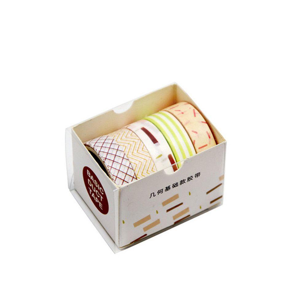 Top 5Rolls/box Washi Tape Set Alat Tulis Sekolah Scrapbooking