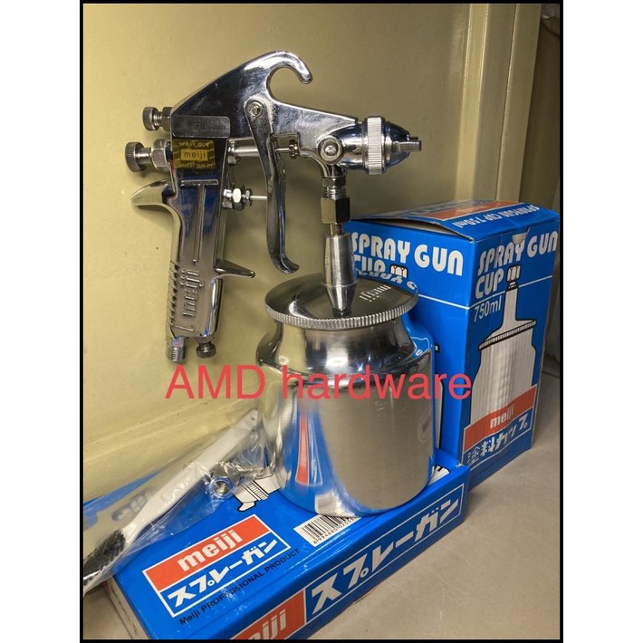 Spray Gun Meiji F75 Tabung Bawah Spet Semprotan Cat Kompresor Original
