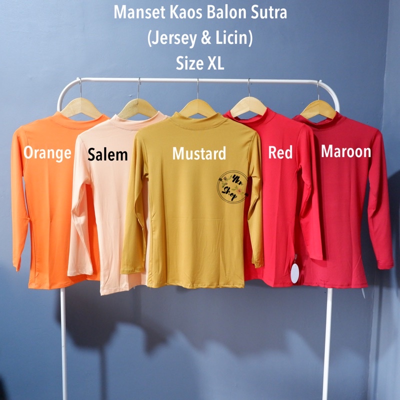 Inner Kebaya/Manset Kaos Inner Brukat Bahan Balon Sutra (Licin) Size XL LD 83cm