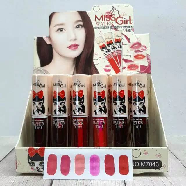 LIPSTICK WATER TINT MISS GIRL No.M7043 HARGA 6 PCS