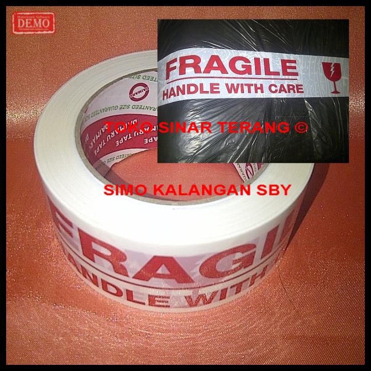 

Promo Lakban Fragile 100 Meter Isolasi Pecah Belah 5 Cm Solasi Plakban