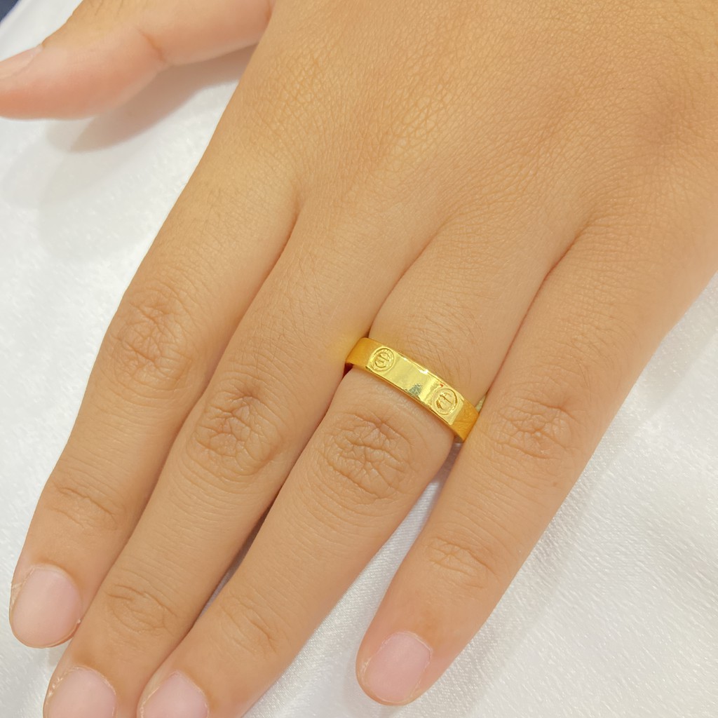 Cincin Warna 24 Karat Aksesoris Fashion Wanita Lapis Emas C27