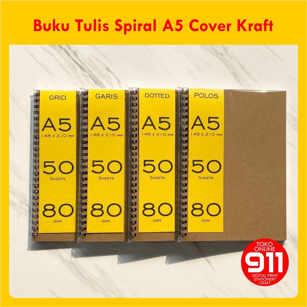 

Buku Tulis Spiral A5 Cover Kraft 280 gsm