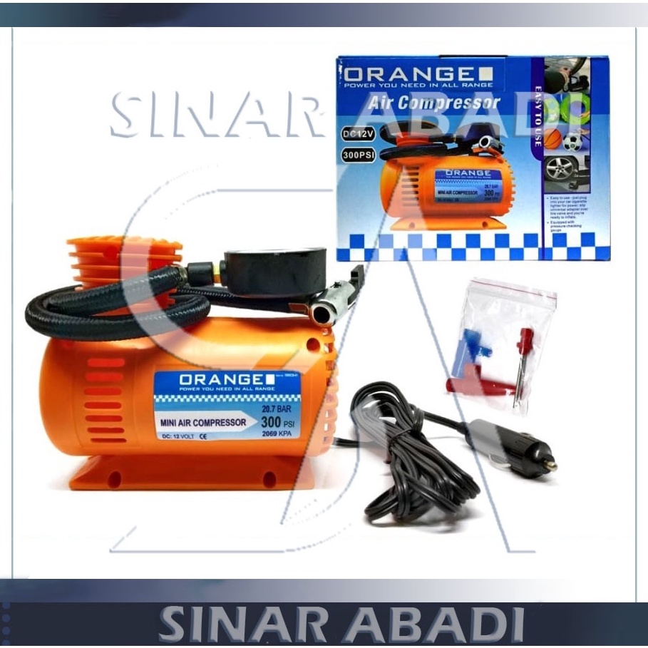 ORANGE MINI KOMPRESOR ANGIN MINI DC 12V MINI AIR COMPRESSOR