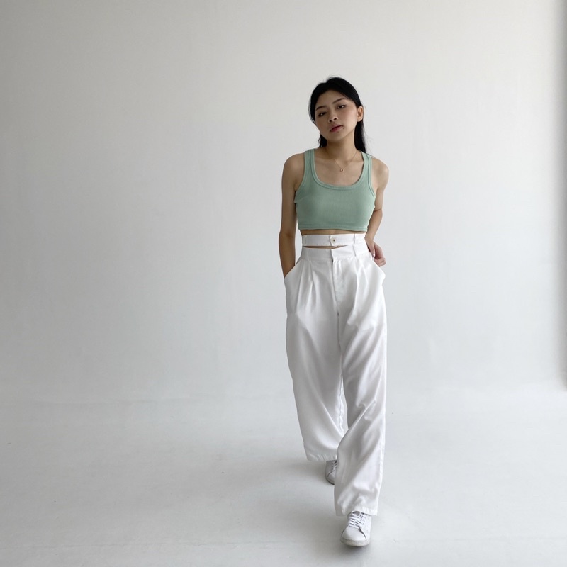 OBI PANTS - POSHA Celana Panjang Highwaist Trousers Korean Basic Long Super Highwaisted Pants