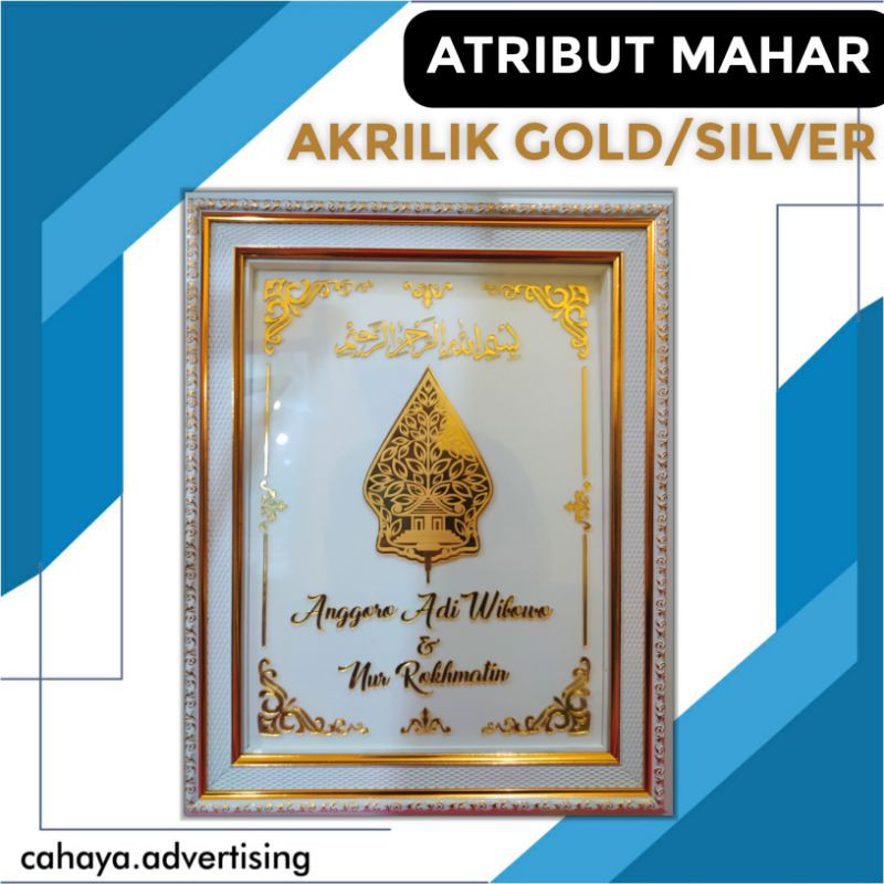 MAHAR AKRILIK DEKORASI WARNA EMAS/SILVER MAHAR SESERAHAN ( SATU SET HANYA AKRILIK SAJA)