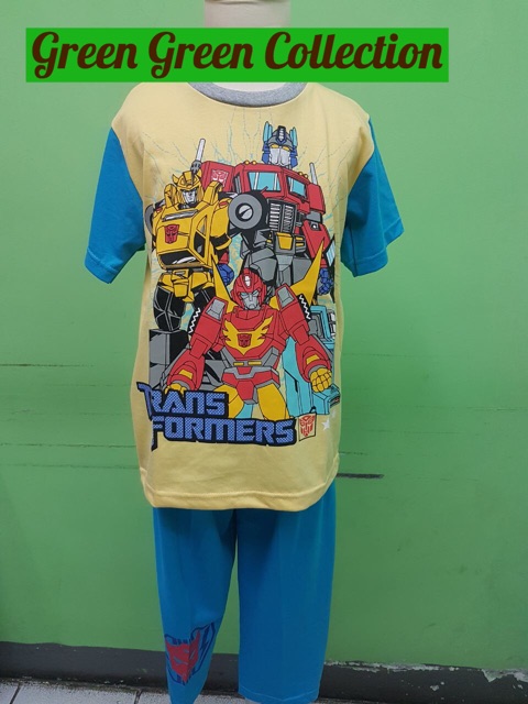 Piyama kaos anak transformers robot