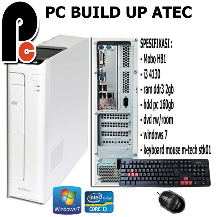 PC KOMPUTER BUILT UP ATEC 13 HASWELL SOKET 1150 OFFICE SEKOLAH