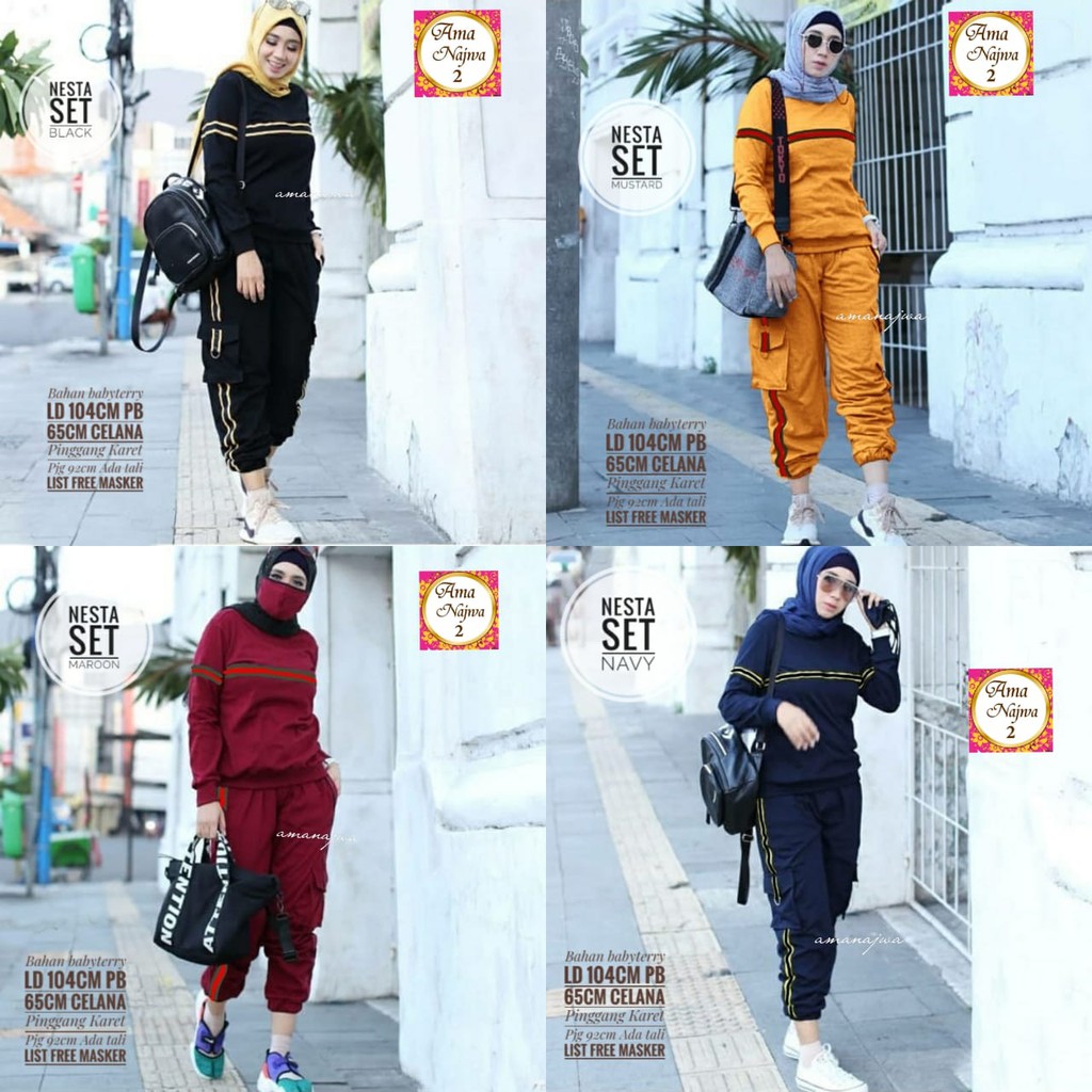 [ 11.11 SUPER SALE ] Zolaqu Set Sporty | Zolaku l Baju Nesta Setelan Olahraga Senam Muslim Wanita