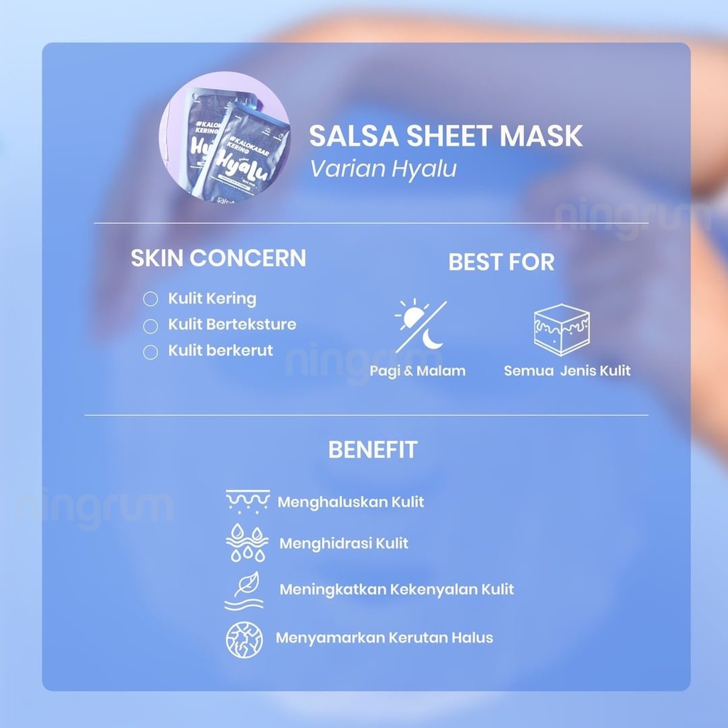 Ningrum - Sheet Mask Salsa Masker Wajah Daily Korea Skincare Plaint Mask - 5414