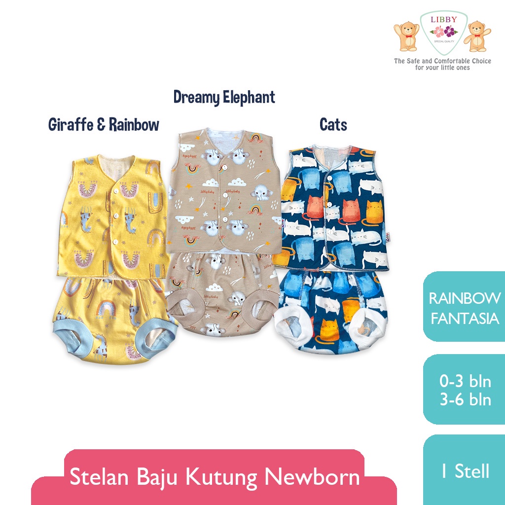 LIBBY Stelan Baju Kutung Newborn Motif NewBorn