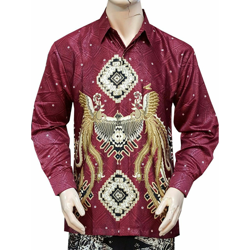 RISNA BATIK HRB026 KENONGO KEMEJA HEM PENDEK PADI PEKALONGAN SOGAN MERAK M L XL MURAH BATIK PRIA IJO