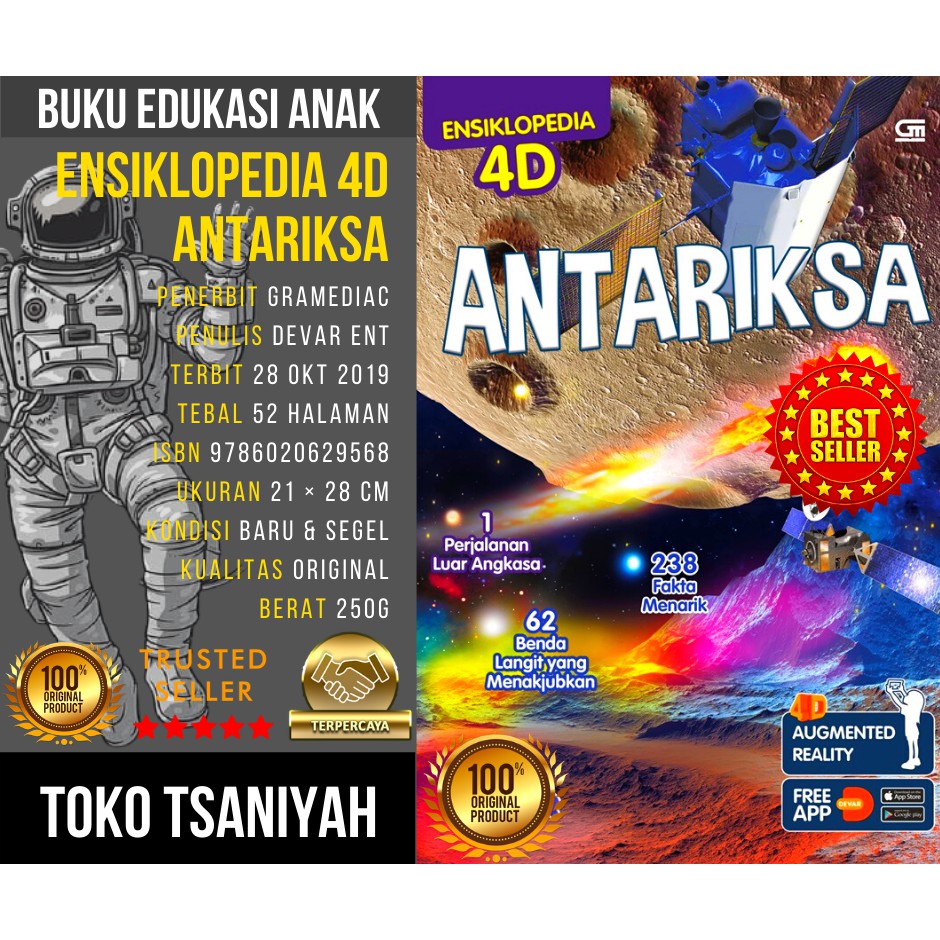 Buku Anak Anak Buku Ensiklopedia 4D Antariksa Buku Cerita Anak Bergambar Buku Edukasi Anak Planet