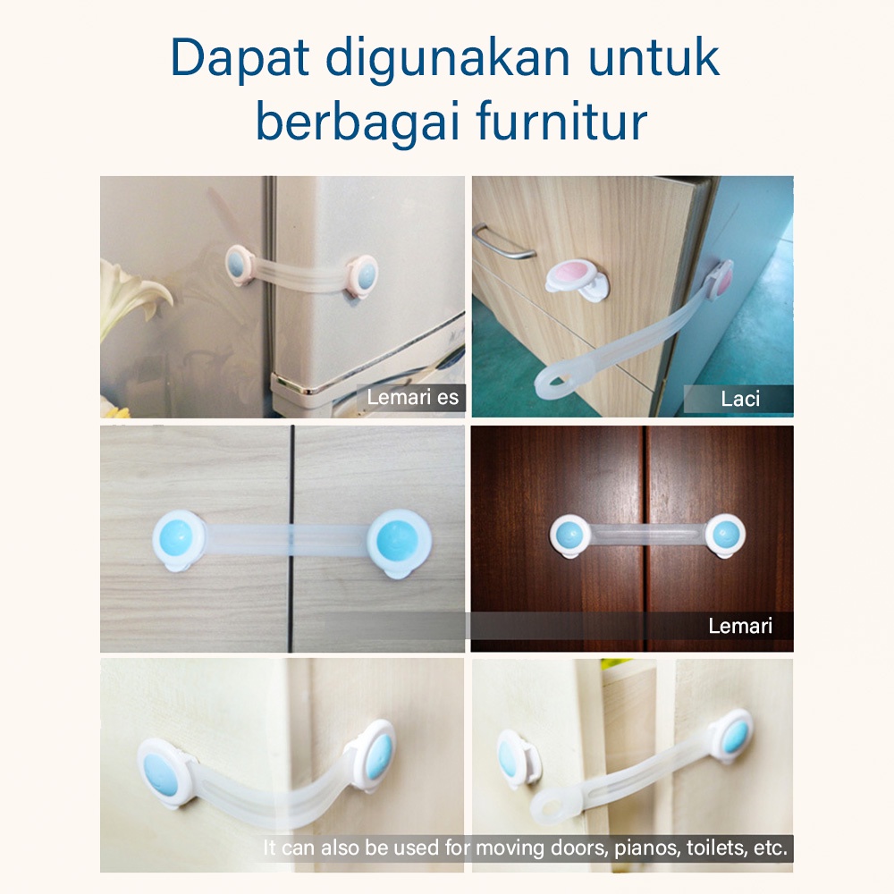 Pengaman Pengait  Laci Selorokan Lemari Kulkas | Safety Lock Baby Bayi| Pengaman pintu laci