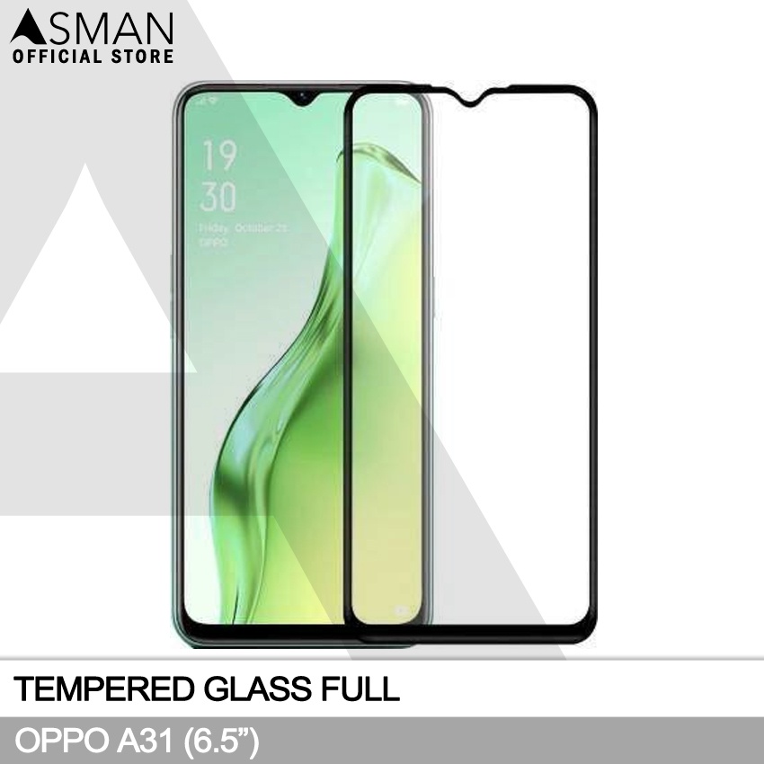 Tempered Glass Full OPPO A31 (6.52&quot;) | Anti Gores Kaca - Hitam