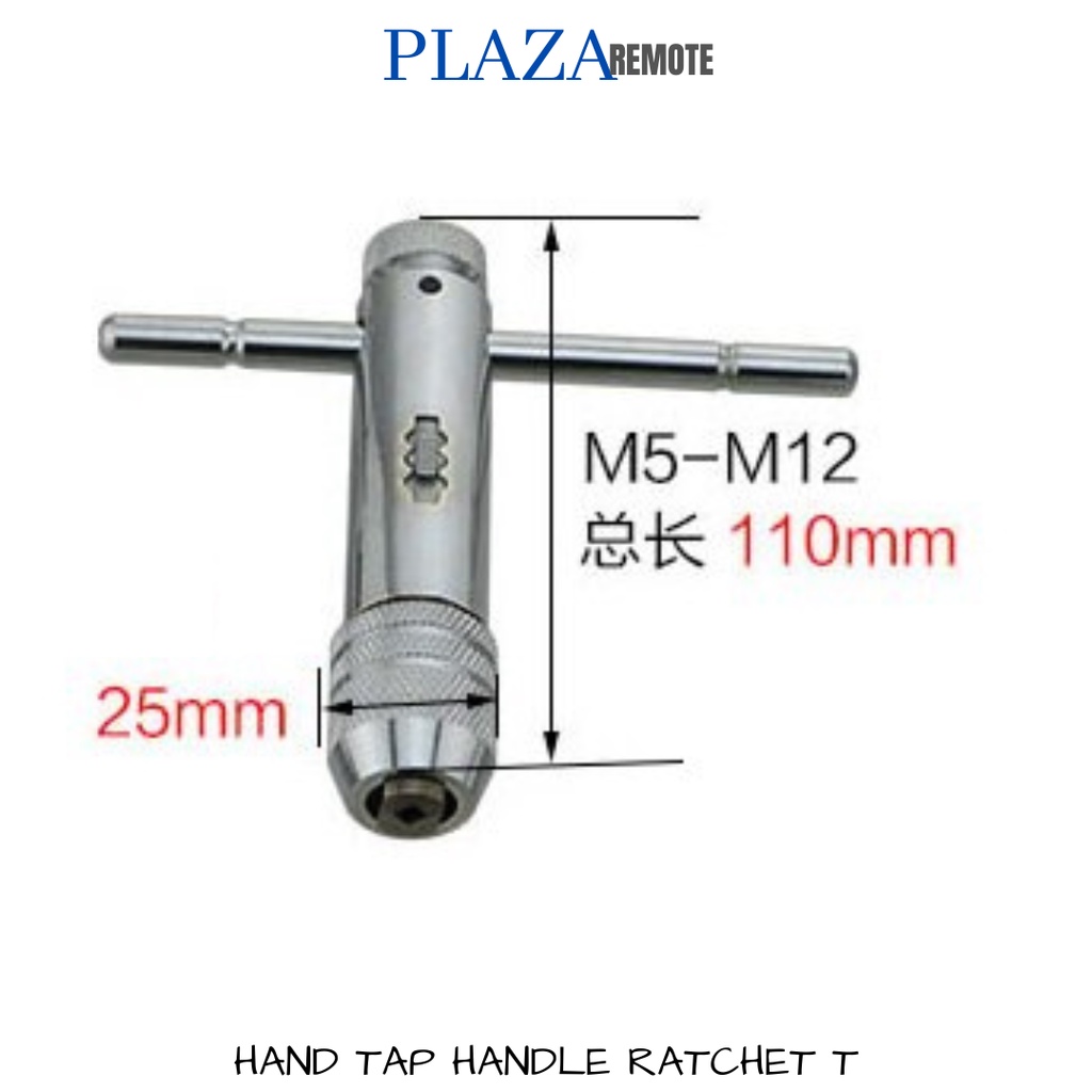 HAND TAP T STANG GAGANG RATCHET ADJUSTABLE TAP WRENCH M3 -M12 PEMBUAT DRAT