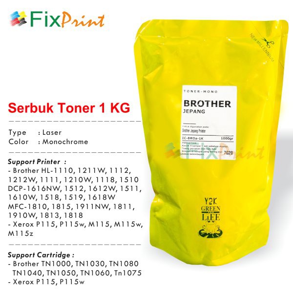 Serbuk Refill Toner TN-1000 TN-2000 TN-1050 TN-1080 TN2360 Tn1000 Printer HL1110 HL1210W