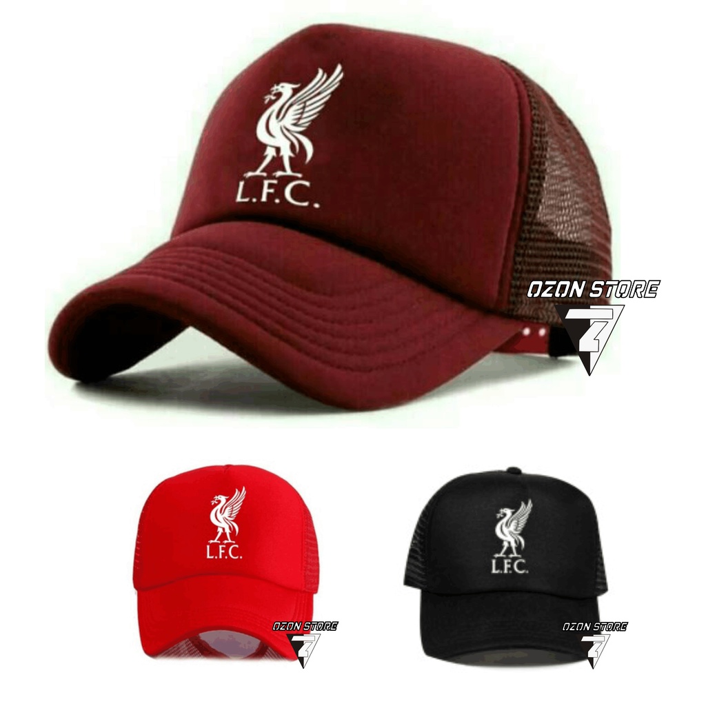 topi trucker jaring distro LIVERPOOL Fans Club LFC polos custom bigreds pria wanita COD