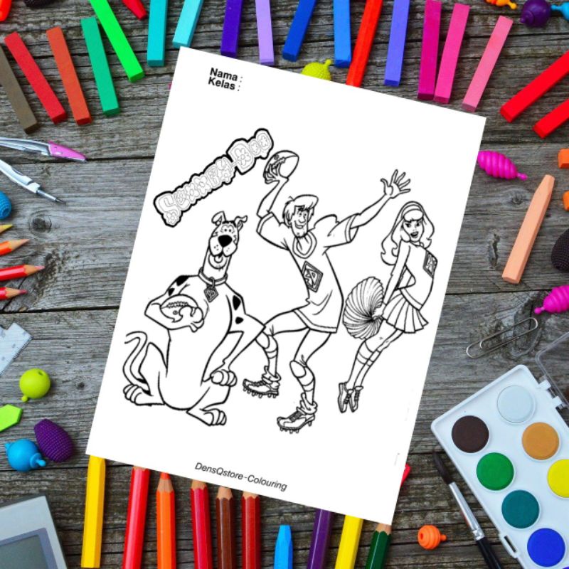 

Kertas Mewarnai Anak Tema Scooby-Doo / Kertas Gambar (10 Lembar Gambar)