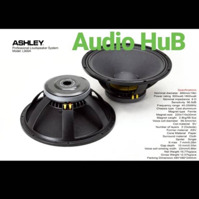 SPEAKER KOMPONEN ASHLEY L900A ORIGINAL WOOFER 18 INCH MAGNET COMPONENT