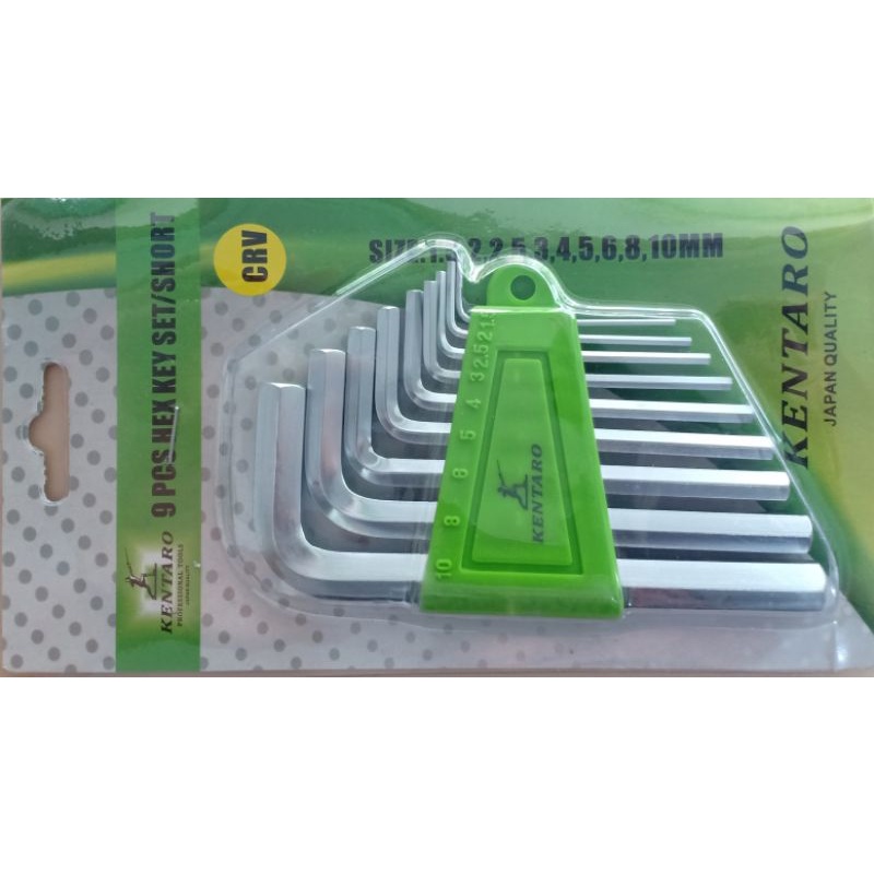 KUNCI L SET 9PCS PENDEK KENTARO JAPAN QUALITY