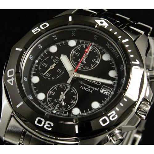 Seiko Quartz SNA791P1 Chronograph Black Dial | Jam Pria SNA791