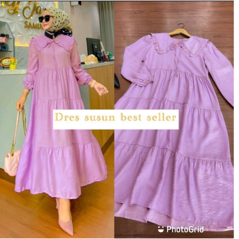 RIVAL MIDI DRESS  / MIDI DRESS SUSUN  RAYON / GAMIS RAYON POLOS / GAMIS SUSUN