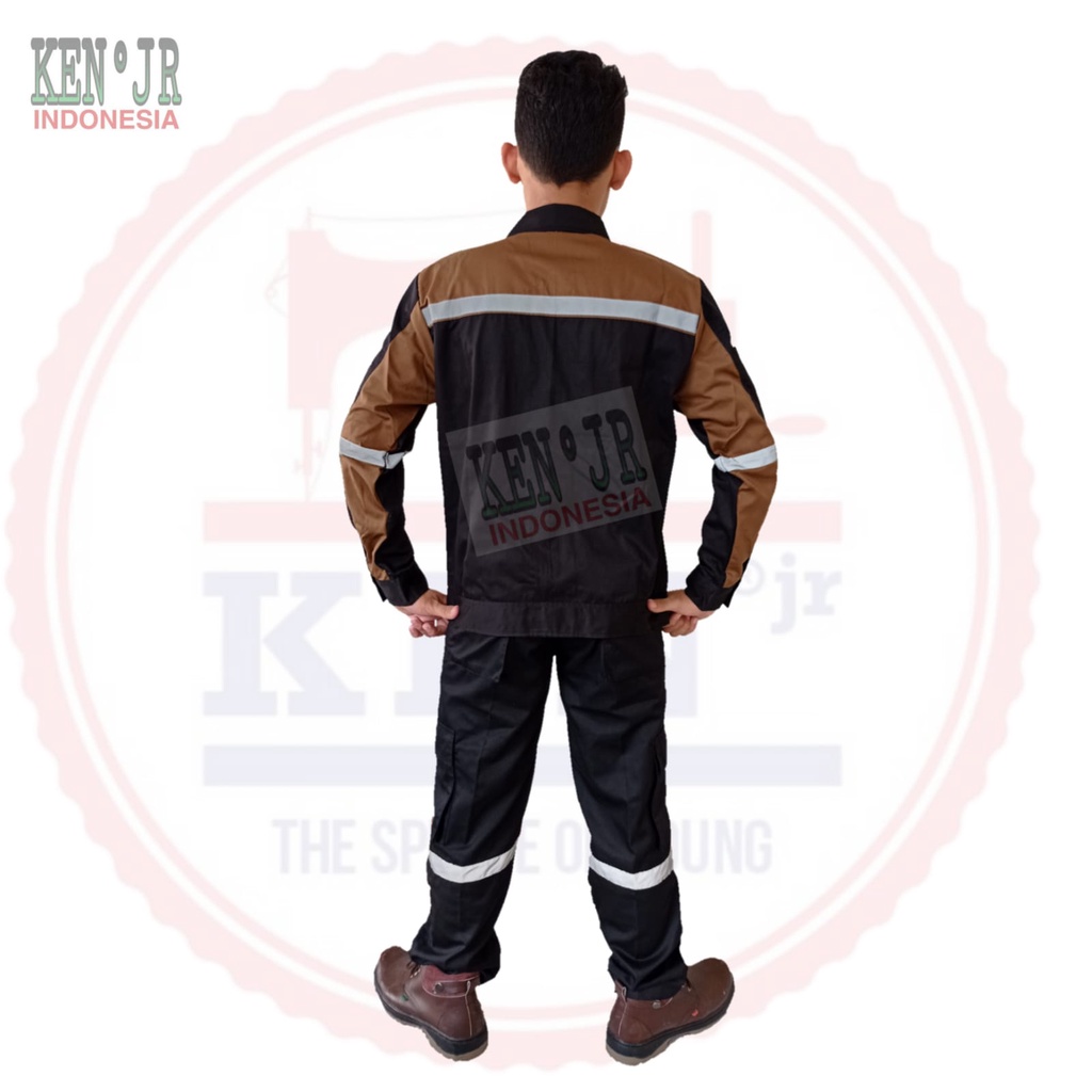 Bagus Uniform - Pakaian Kerja Seragam Proyek Stelan Warna Hitam Coklat