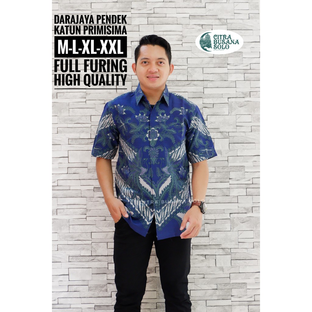 DARAJAYA Kemeja Batik Pria Full Furing Bahan Katun Primisima