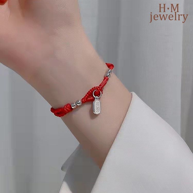 Gelang Tali Kepang Warna Merah Untuk Wanita