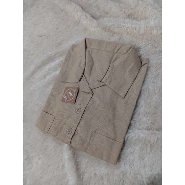 Kemeja Gita Rami Basic Shirt//Kemeja Crop kekinian//kemeja oversize terbaru-Gita Milo