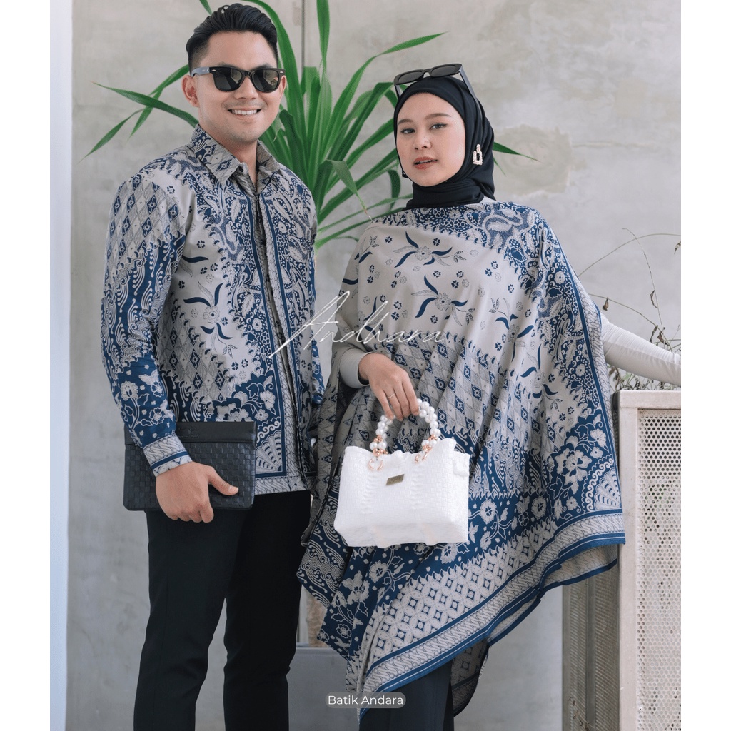 Baju batik Couple sett kaftan paris outfit kondangan premium kemeja furing SINARAN