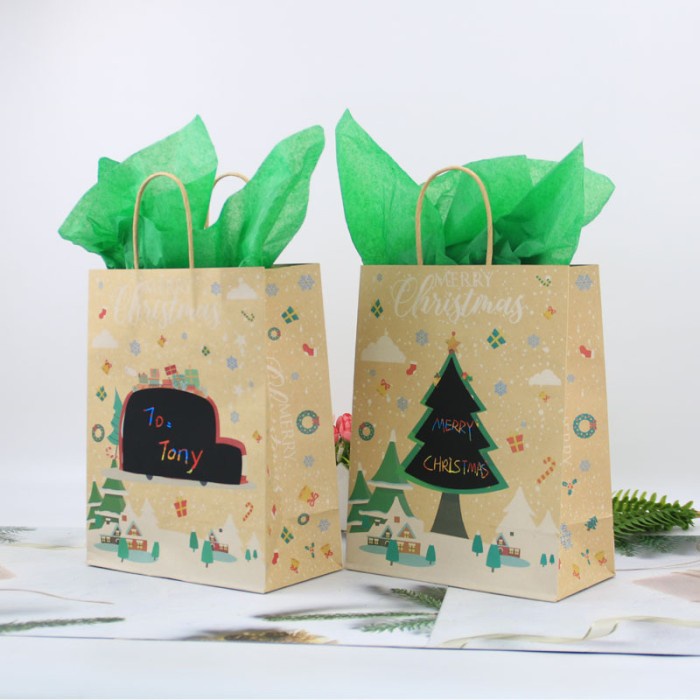 

BISA BAYAR DITEMPAT Paper Bag Paperbag NATAL CHRISTMAS + KERTAS CREPE KANTONG GIFT - Random