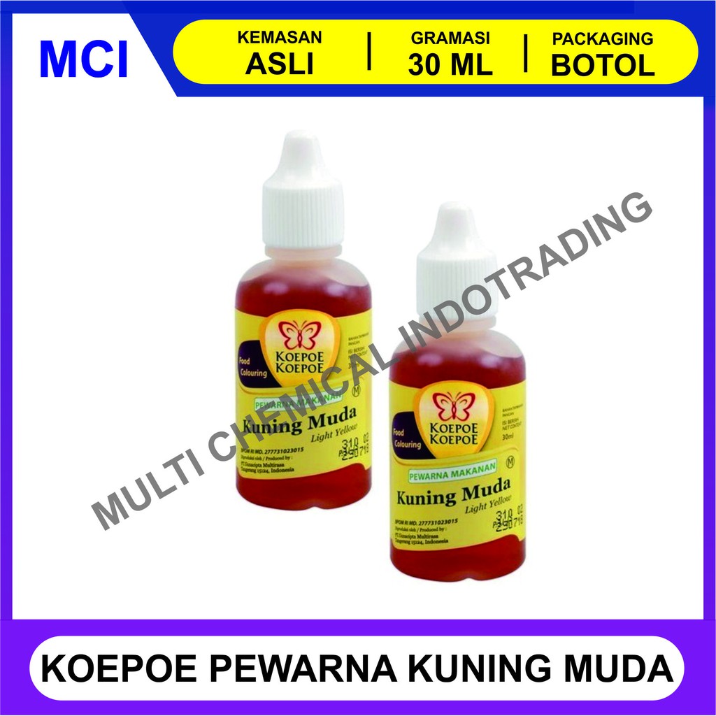 

PEWARNA MAKANAN MINUMAN KOEPOE KOEPOE KUPU KUPU 30 ML - KUNING MUDA